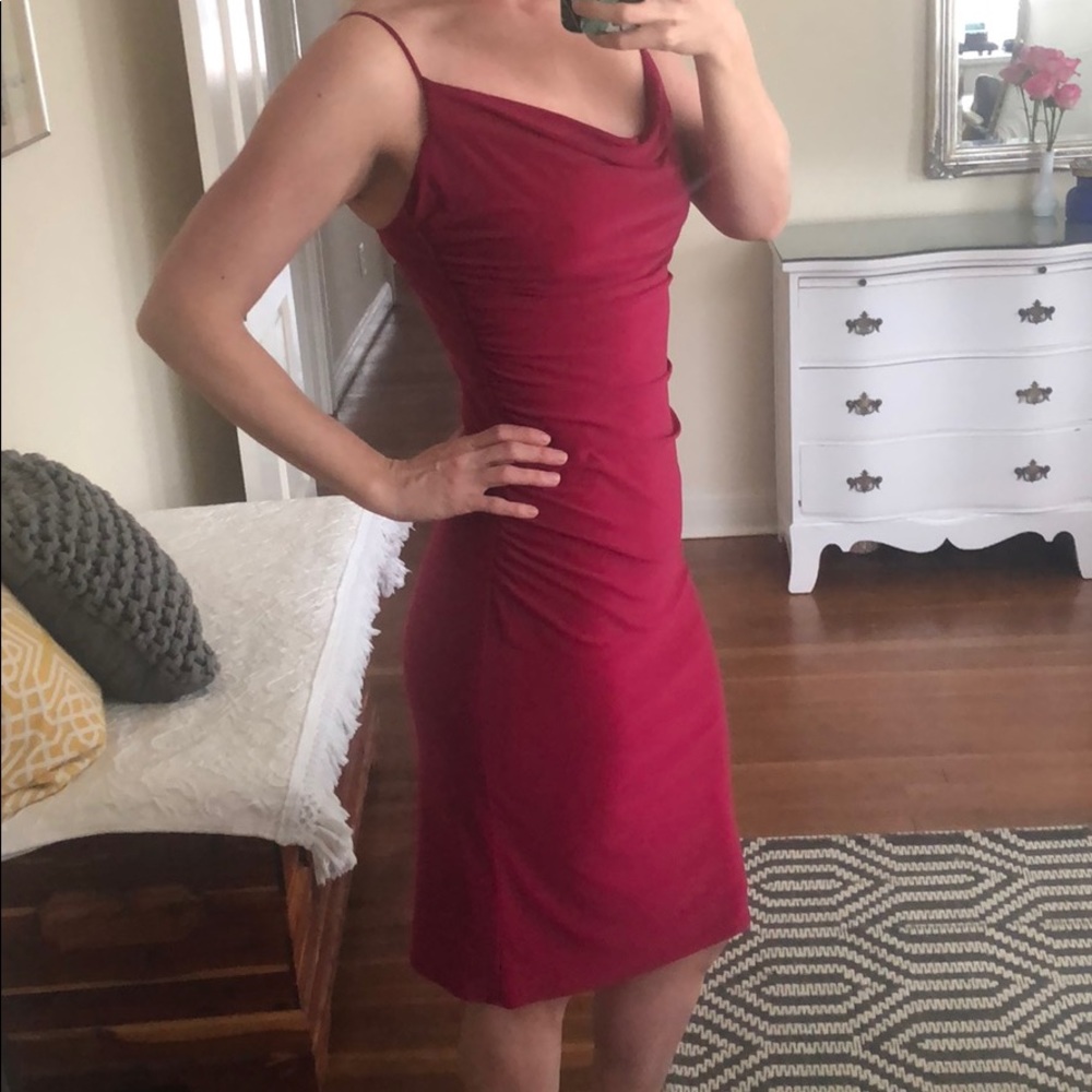 Red Laundry slinky spaghetti strap dress